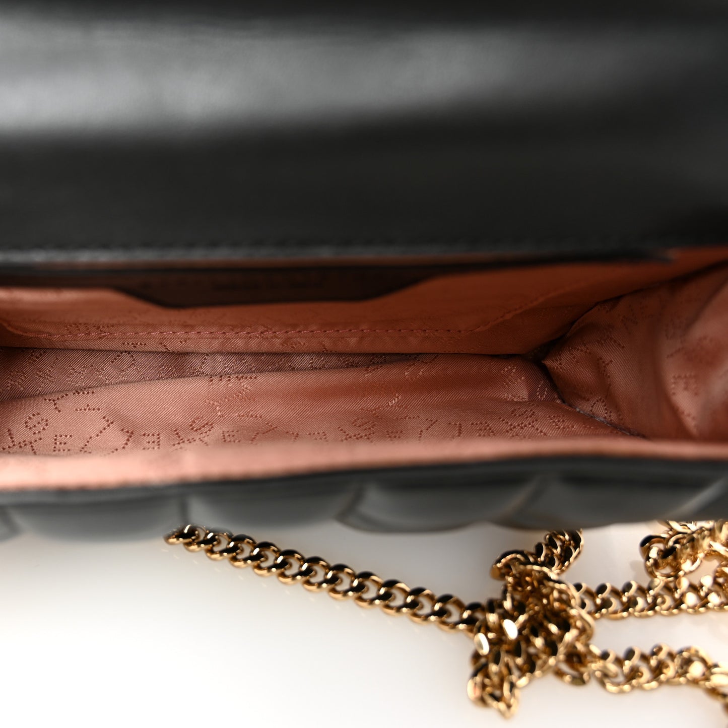 Vegan Leather Quilted Falabella Clutch with Chain Bag Black