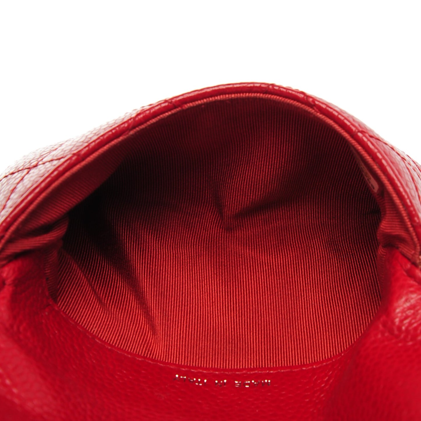 Caviar Quilted Coin Purse Red