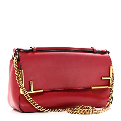Fendi Vitello Grace Glazed Fabric FF 1974 Double F Shoulder Bag Fragola Mogano Panna 3 of 9