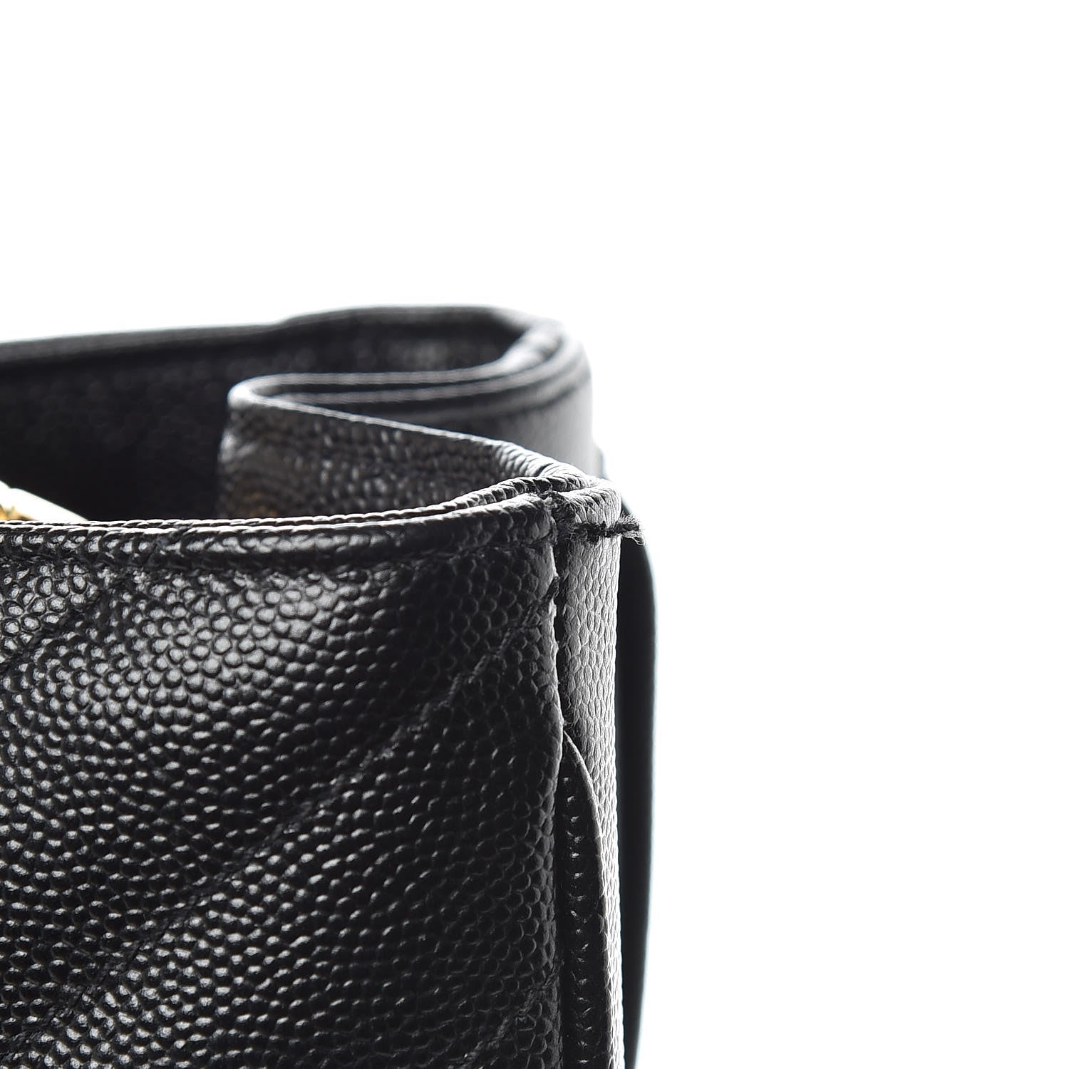 Saint Laurent Grain De Poudre Matelasse Chevron Monogram Shopping Bag Black 7 of 9
