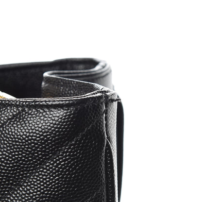Saint Laurent Grain De Poudre Matelasse Chevron Monogram Shopping Bag Black 8 of 12