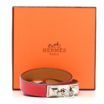 Hermes Epsom Rivale Double Tour Bracelet S Rouge Casaque 7 of 7