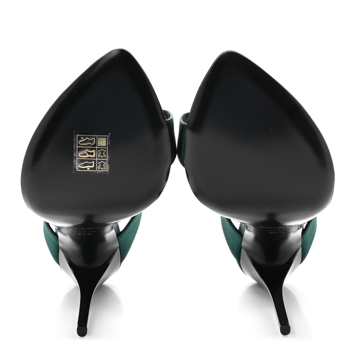Saint Laurent Crepe Satin Martha Mule 110 Sandals 35.5 Dorian Green 6 of 10