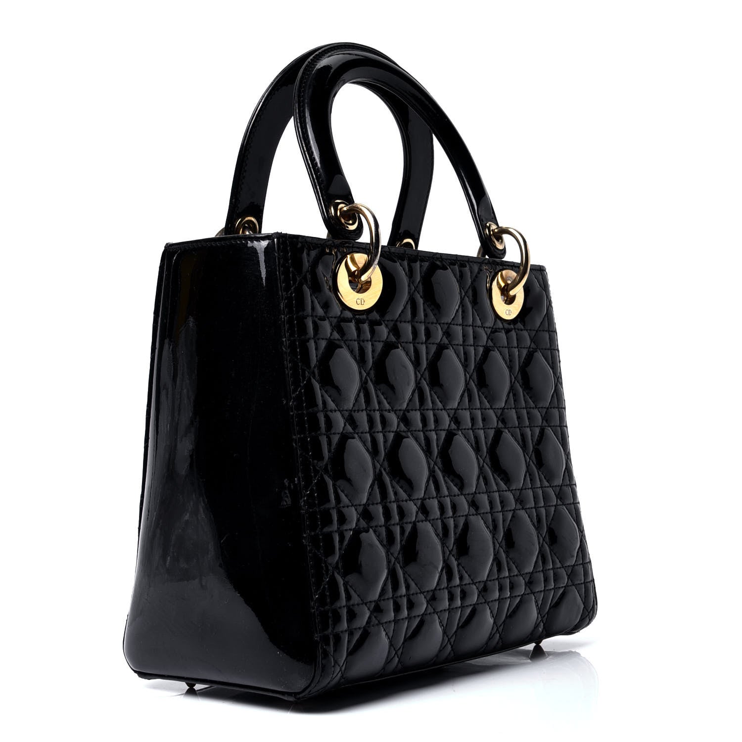 Christian Dior Patent Cannage Medium Lady Dior Black 2 of 4