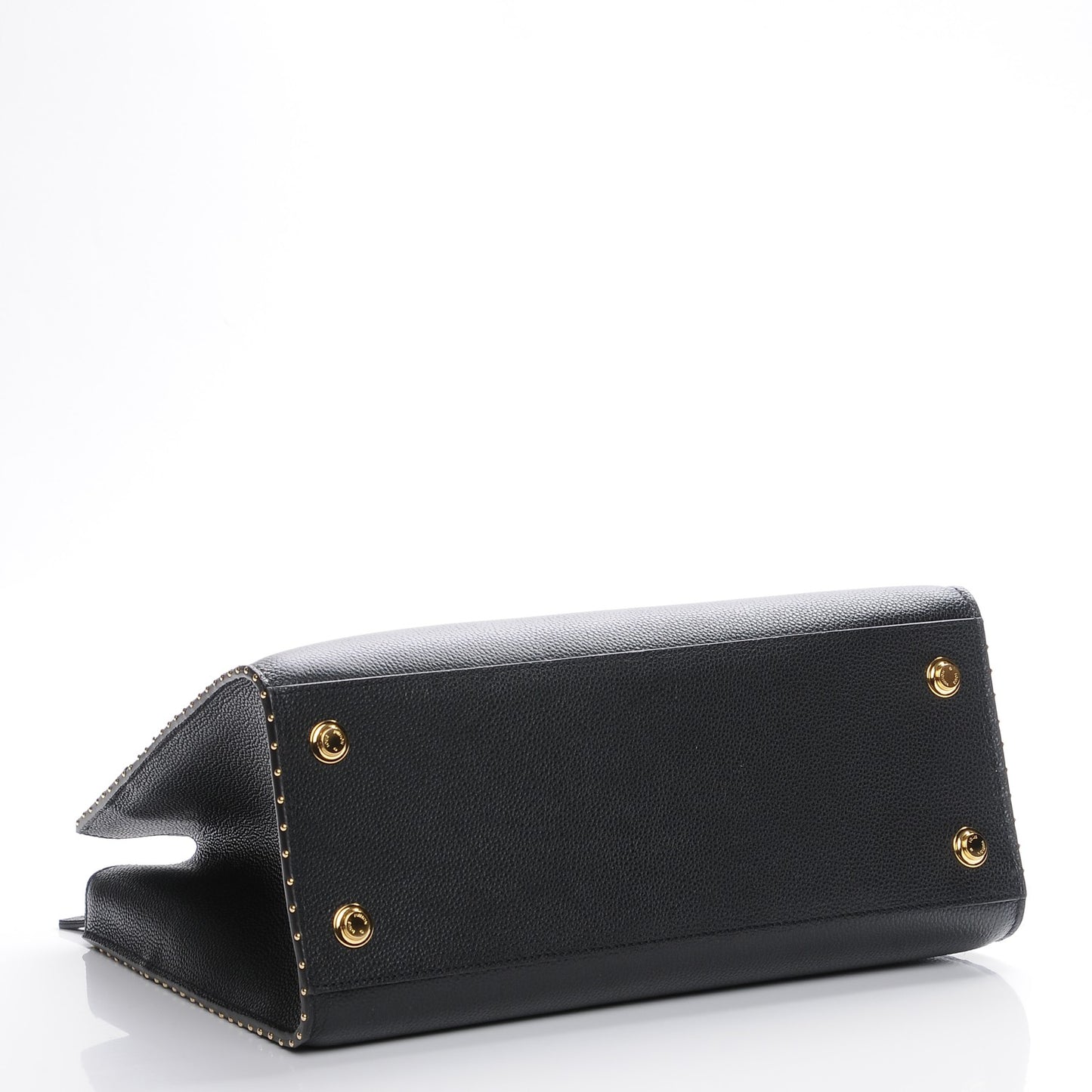 Calfskin Studded City Steamer MM Black