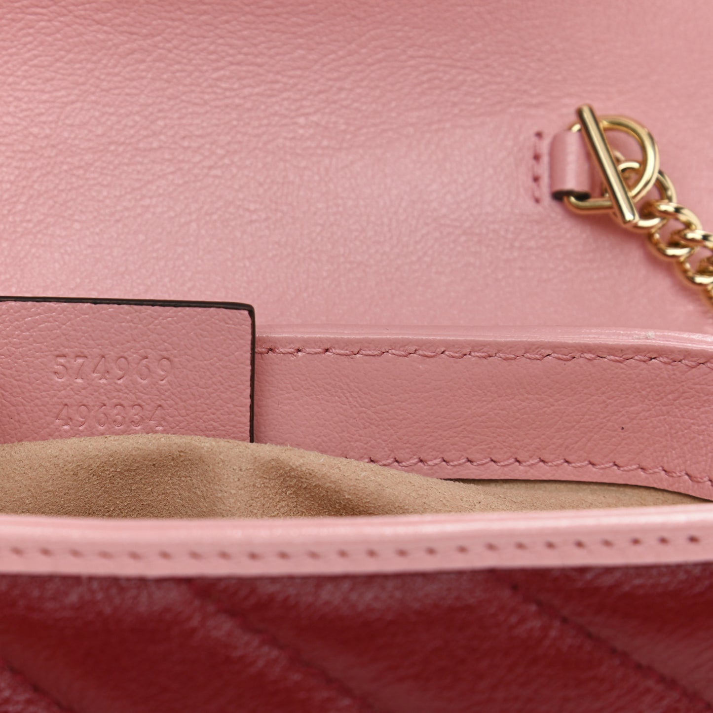 Azalea Calfskin Enamel Matelasse Diagonal Super Mini Torchon GG Marmont Shoulder Bag New Cherry Red Wild Rose