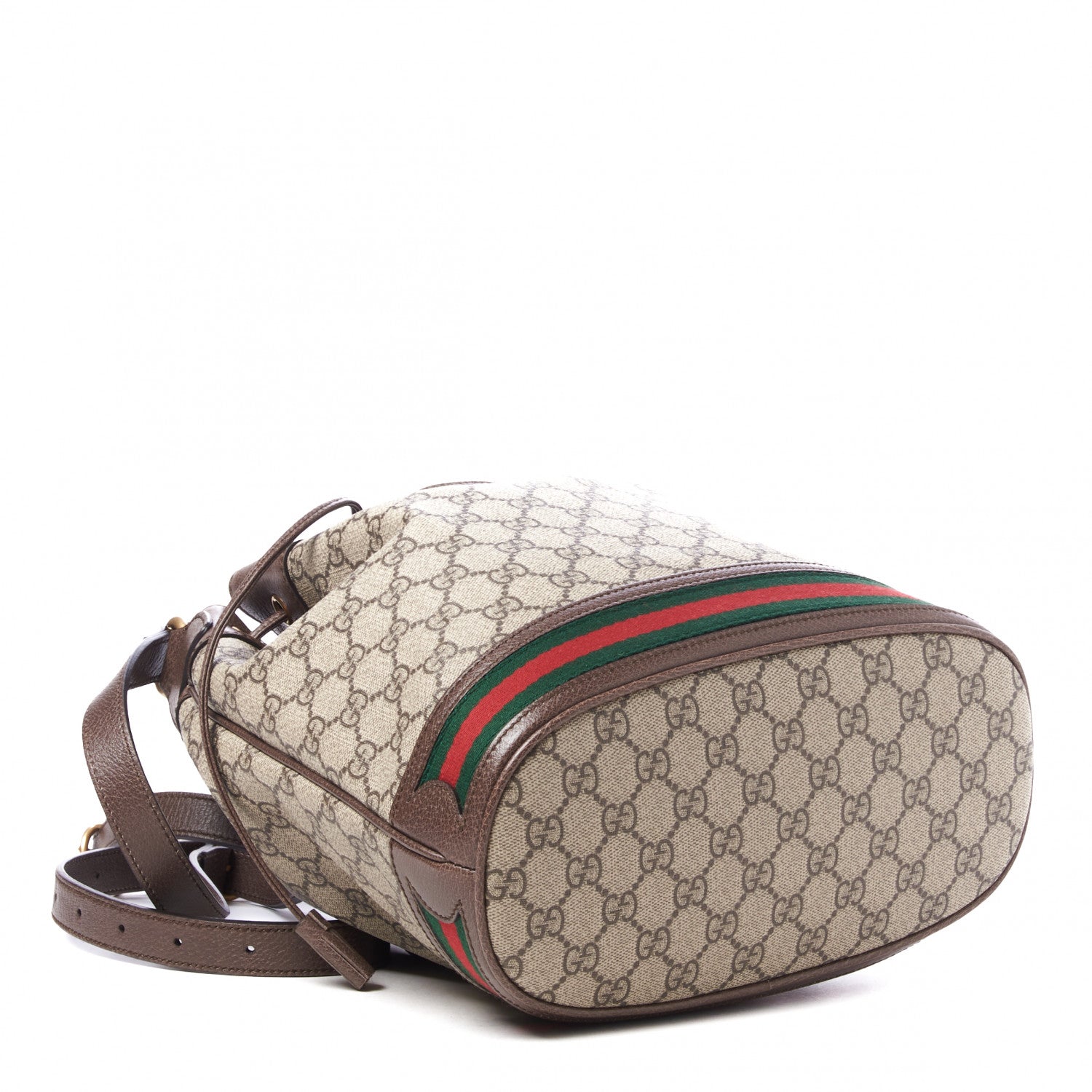 Gucci GG Supreme Monogram Web Ophidia Bucket Bag Brown 3 of 8