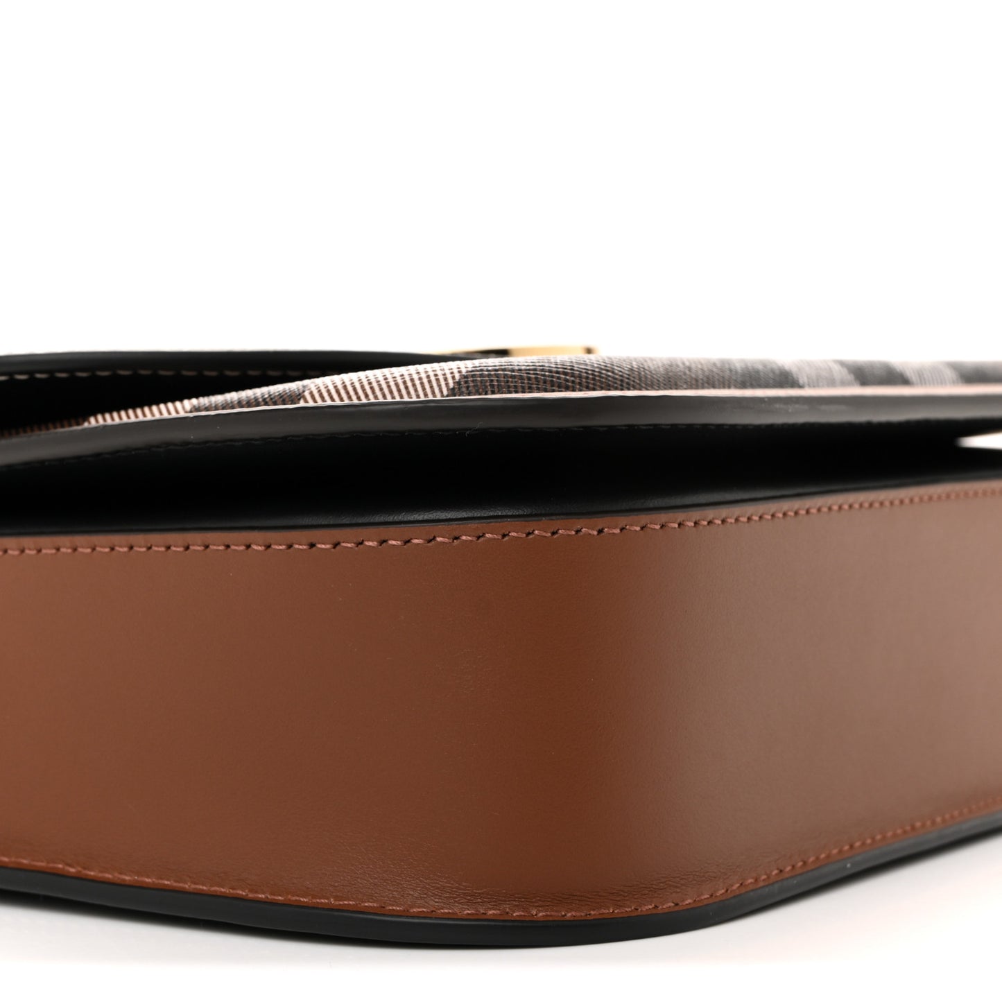 E-Canvas Check Calfskin Medium Elizabeth Bag Dark Birch Brown