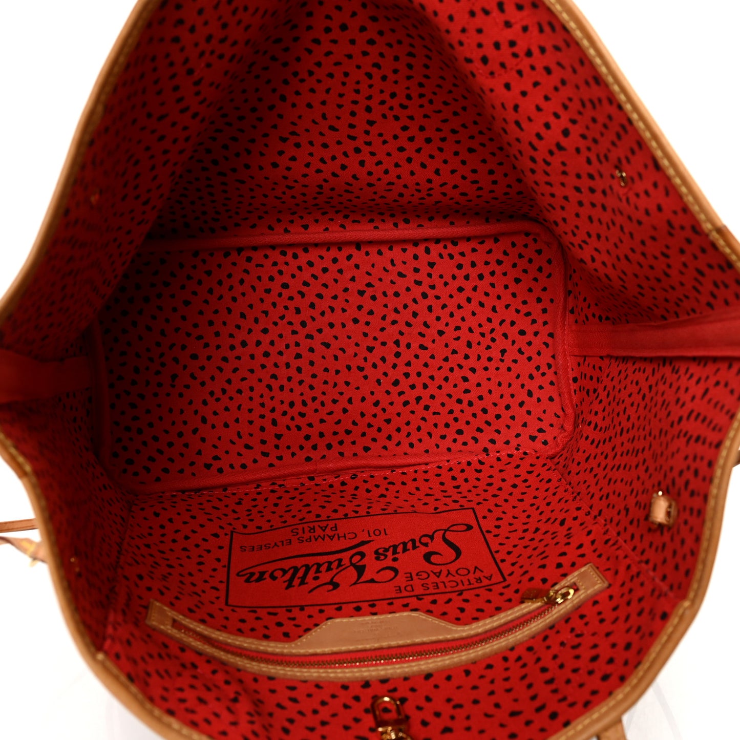 Monogram Kusama Waves Neverfull MM Red