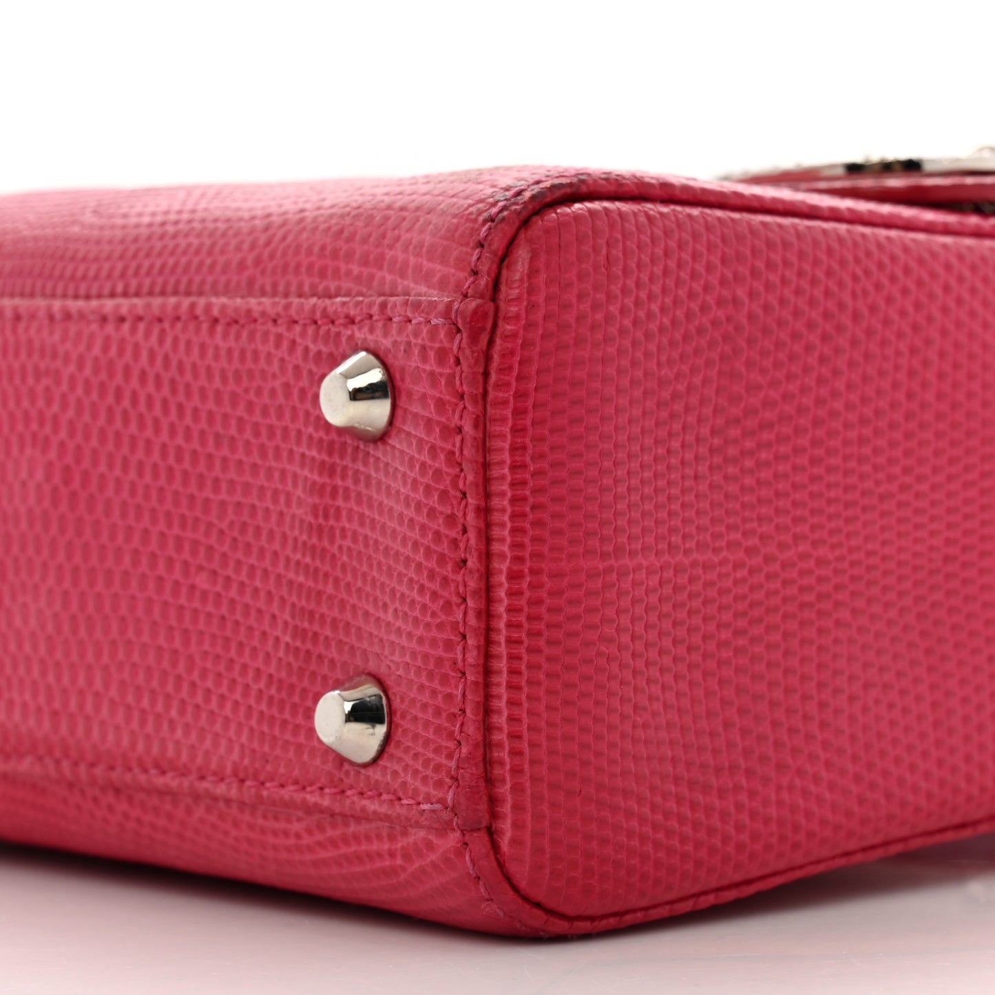 Lizard Swarovski Crystal Mini Lady Dior Dark Pink