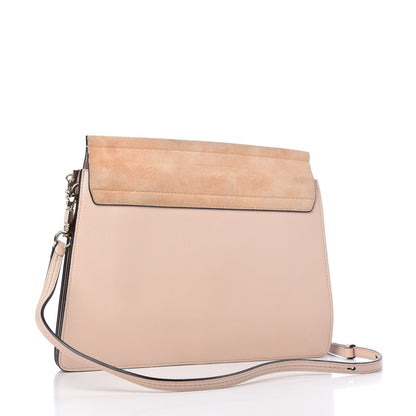 Chloe Calfskin Suede Medium Faye Shoulder Bag Cement Pink 3 of 12