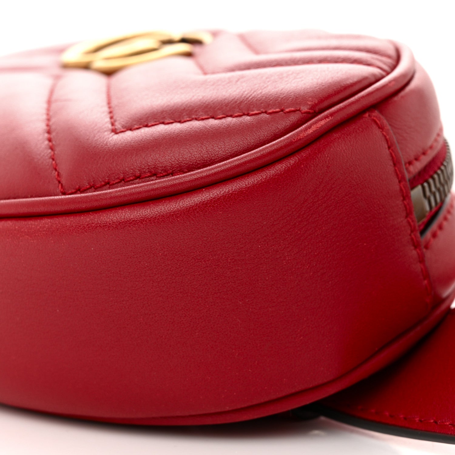 Gucci Calfskin Matelasse GG Marmont Belt Bag 95 38 Hibiscus Red 11 of 13