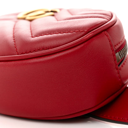 Gucci Calfskin Matelasse GG Marmont Belt Bag 95 38 Hibiscus Red 11 of 13