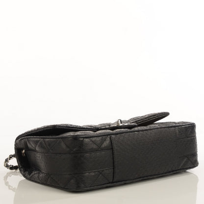 Chanel Elaphe Snakeskin Jumbo Easy Carry Flap Black 4 of 9