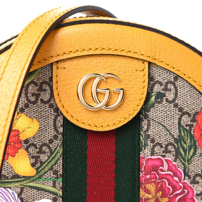 Gucci GG Supreme Monogram Flora Web Mini Ophidia Round Shoulder Bag Beige Multicolor Crop 9 of 11