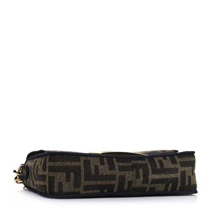 Fendi Fabric Jacquard FF 1974 Mini Baguette Tobacco Moro Black 4 of 14