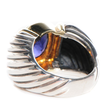 David Yurman Sterling Silver 14k Yellow Gold Amethyst Renaissance Ring 49.5 4.75 3 of 5