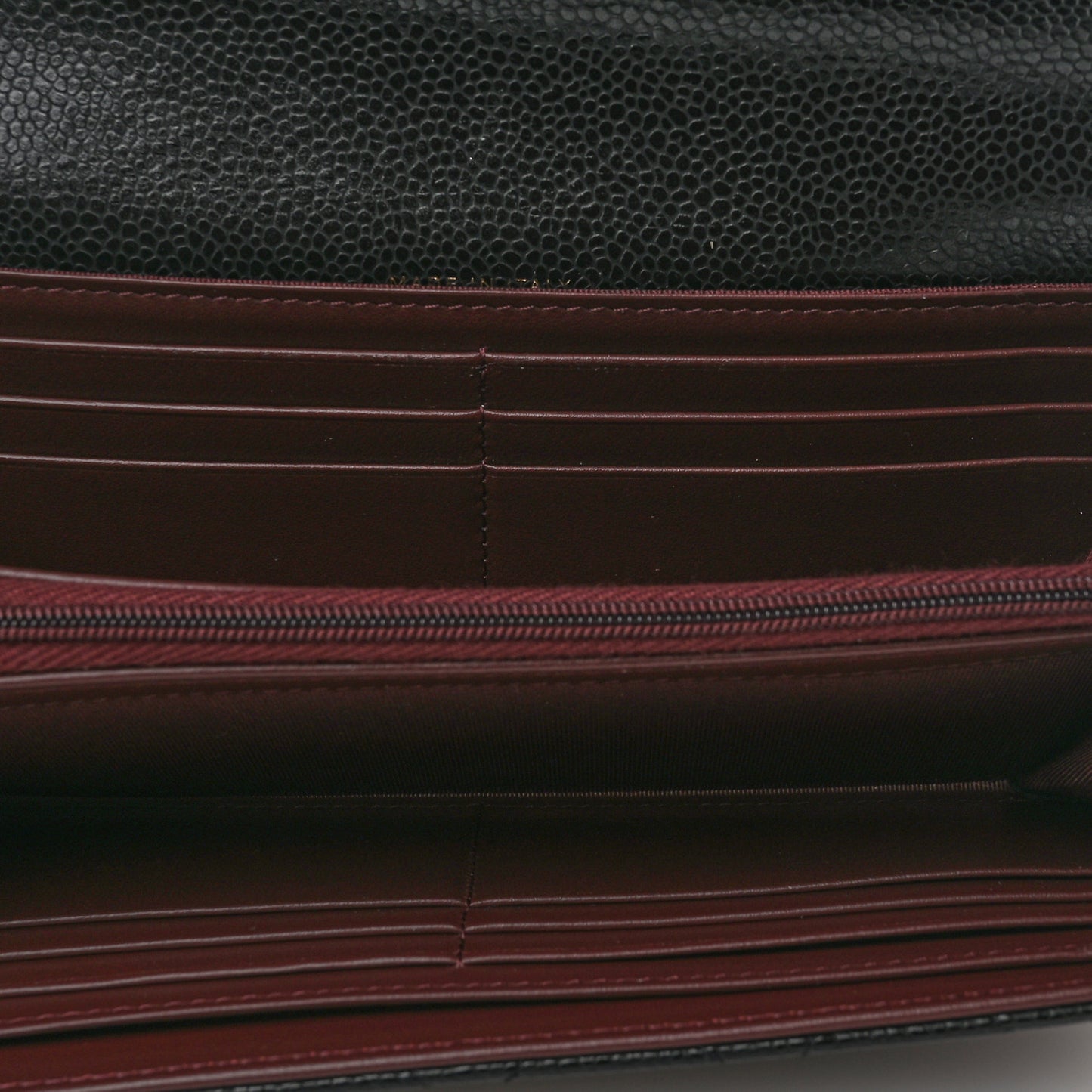 Caviar Quilted Large Gusset Flap Wallet Black