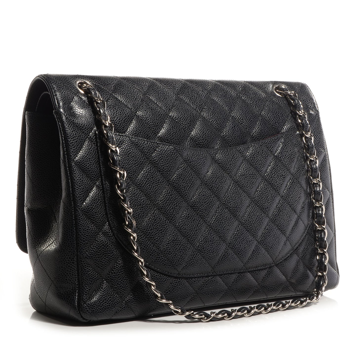 Caviar Quilted Maxi Double Flap Black
