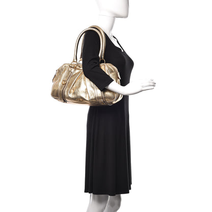 Burberry Metallic Calfskin Ashbury Gold 2 of 14