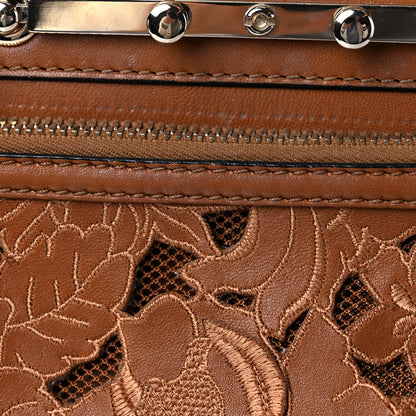 Valentino Garavani Vitello Lace Demetra Satchel Cognac 27 of 34