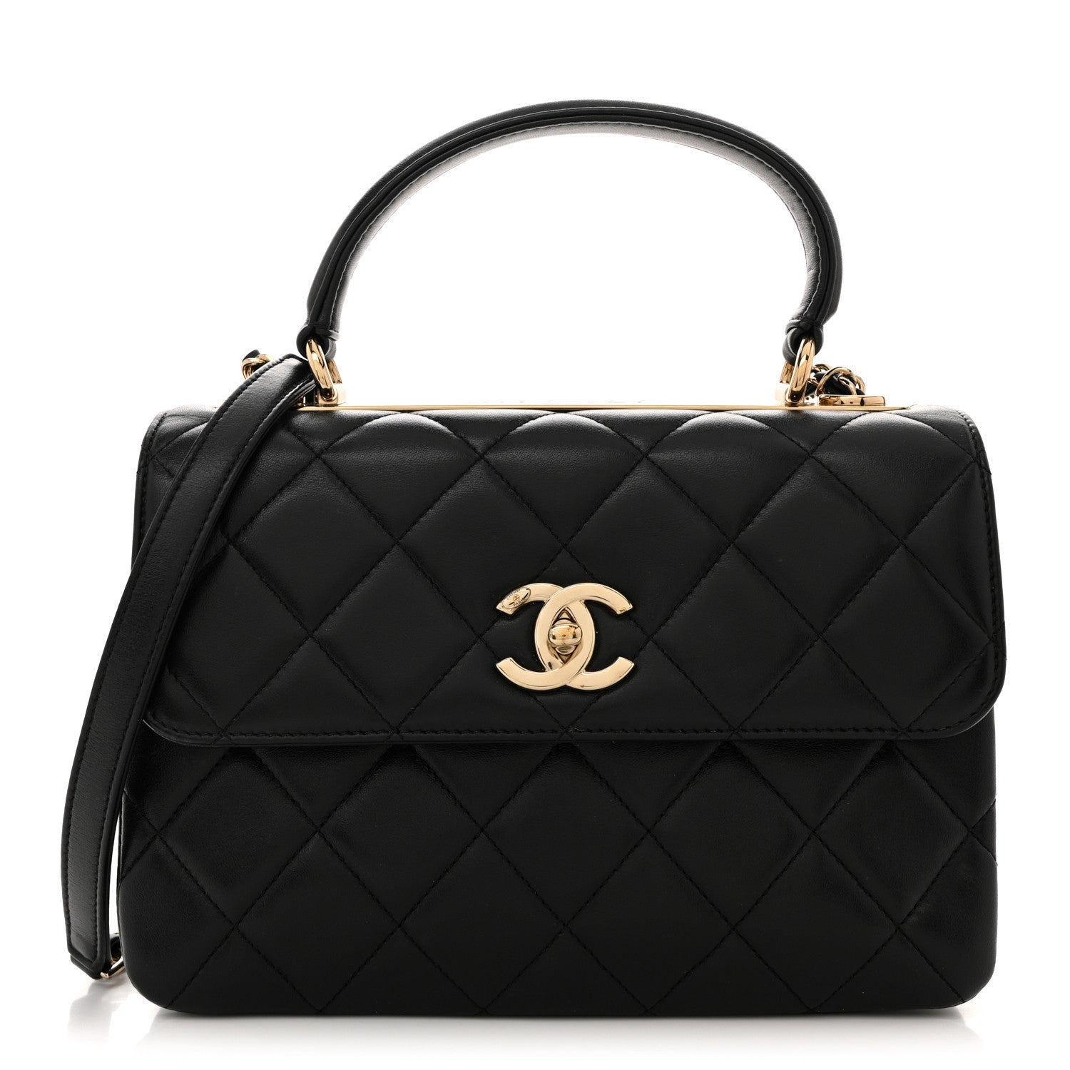 Chanel Lambskin Quilted Small Trendy CC Dual Handle Flap Bag Black 1 of 14