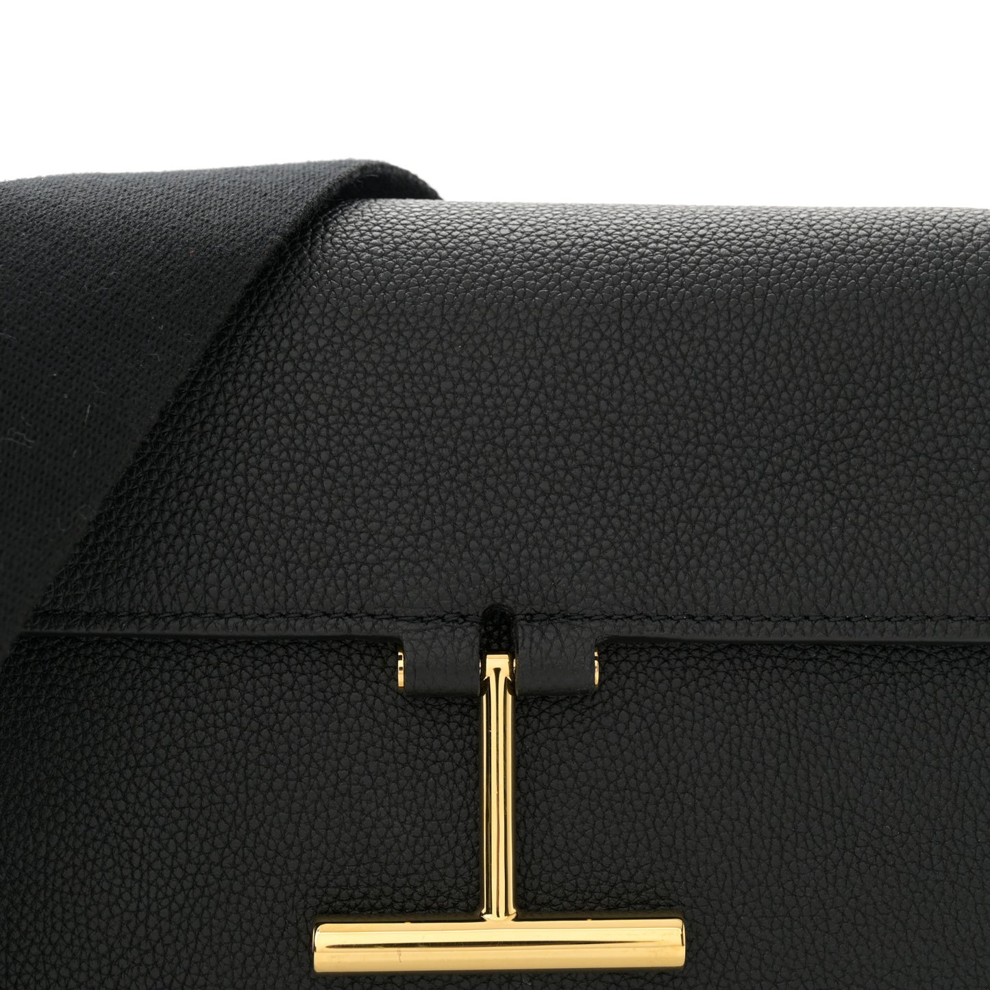 Grained Calfskin Mini T Clasp Tara Crossbody Bag Graphite