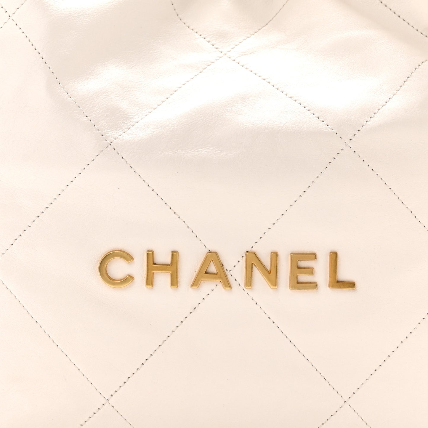 Shiny Calfskin Quilted Small Chanel 22 White