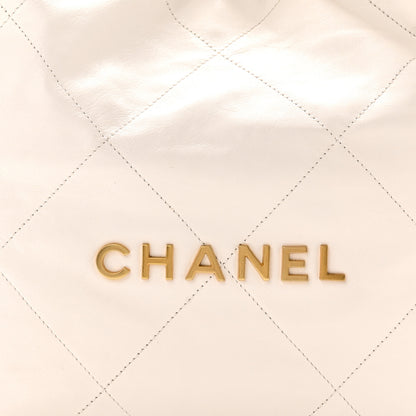 Chanel Shiny Calfskin Quilted Small Chanel 22 White 9 of 11