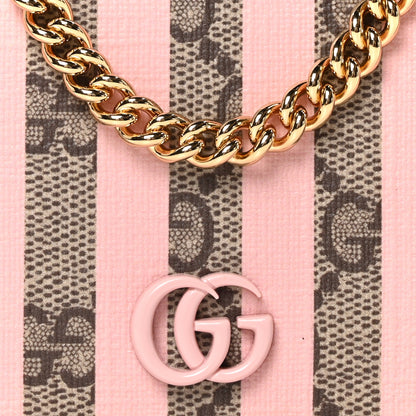 Gucci GG Supreme Monogram Vitello Eclipse Ice Cream Stripes GG Marmont Chain Wallet Beige Ebony Perfect Pink 7 of 9