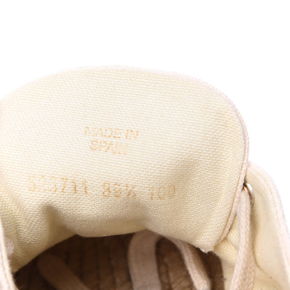 Gucci Canvas Logo Lace-Up Platform Espadrilles 39.5 Greggio Grege 8 of 11
