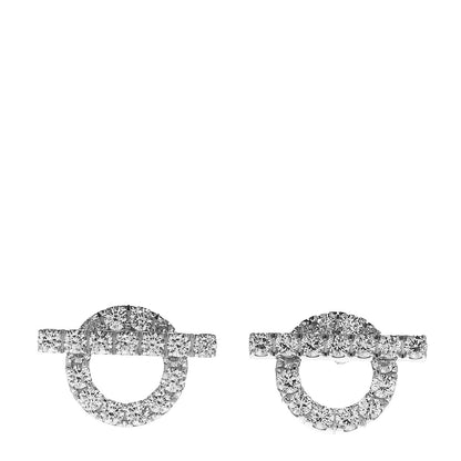 Hermes 18K White Gold Diamond Finesse Earrings 1 of 3