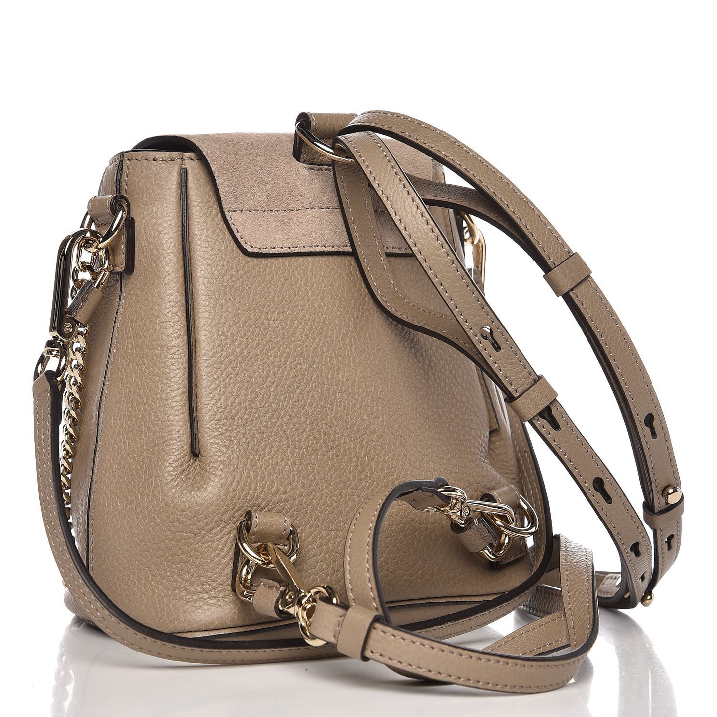 Suede Calfskin Mini Faye Backpack Motty Grey