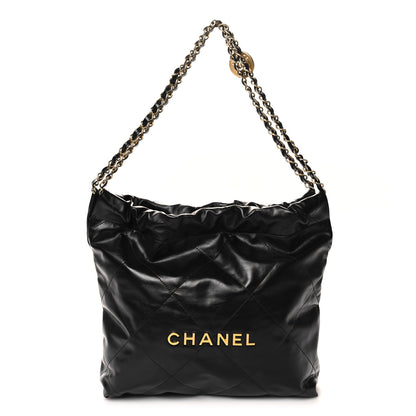 Chanel Shiny Calfskin Quilted Small Chanel 22 Black 1 of 11