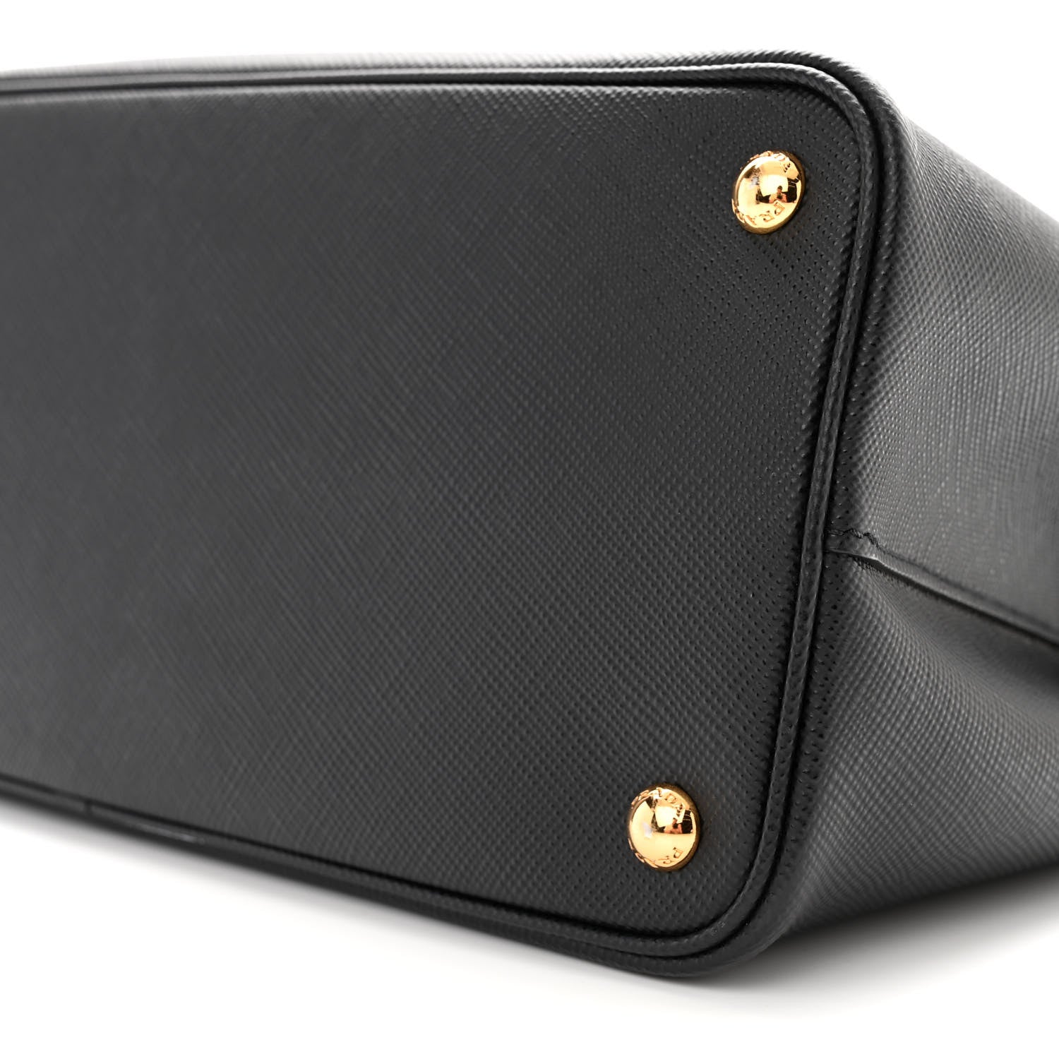 Prada Saffiano Cuir Crocodile Medium Double Bag Black 9 of 10