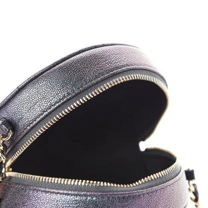 Chanel Iridescent Caviar Quilted Round Clutch With Chain Black 5 of 11