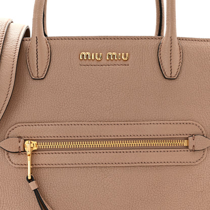Miu Miu Goatskin Madras Zip Tote Cammeo 7 of 10
