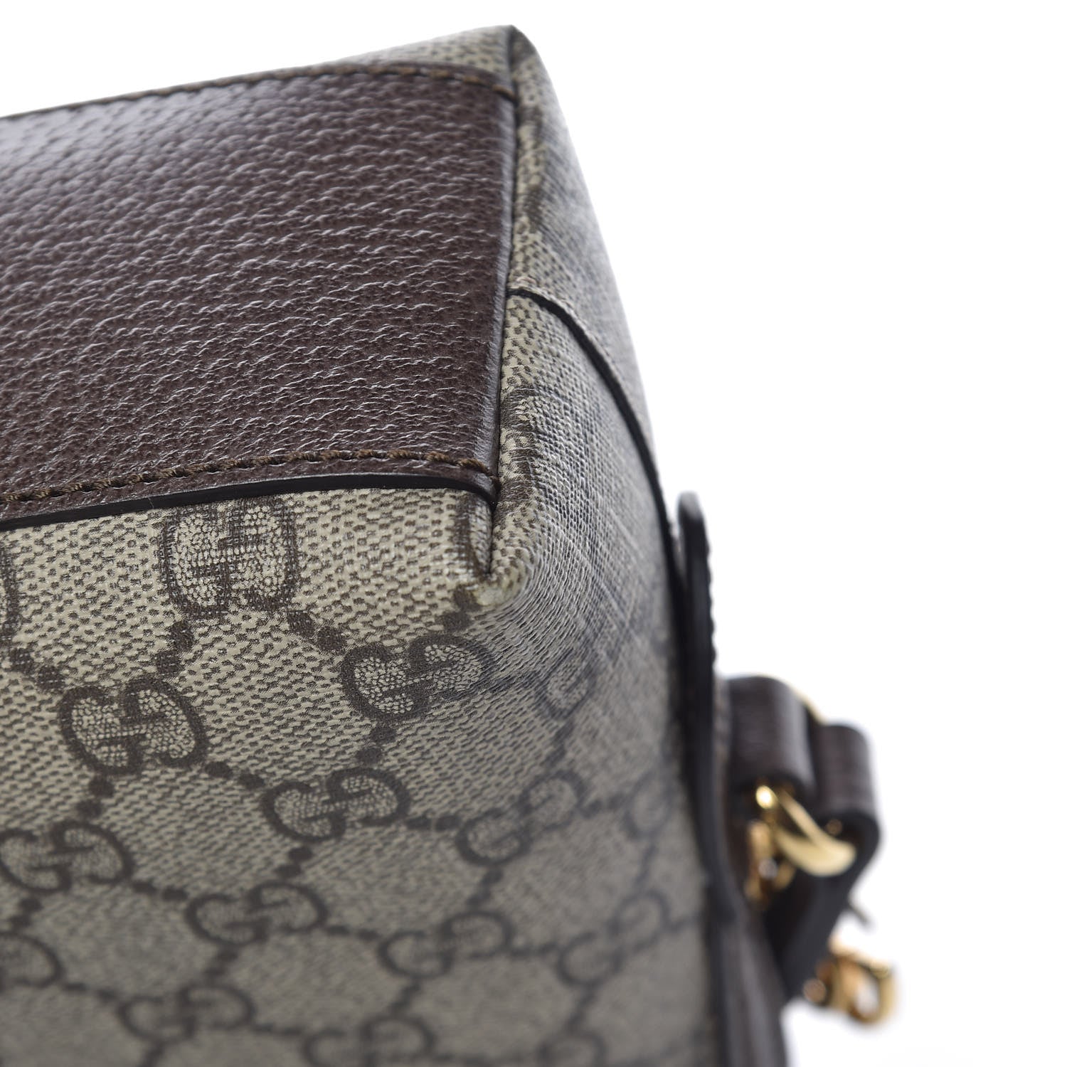 Gucci GG Supreme Monogram Textured Dollar Calfskin Web Small Ophidia Dome Shoulder Bag Beige Ebony New Acero 11 of 14