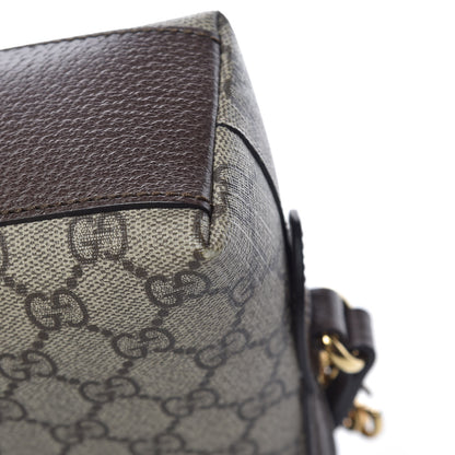 Gucci GG Supreme Monogram Textured Dollar Calfskin Web Small Ophidia Dome Shoulder Bag Beige Ebony New Acero 11 of 14