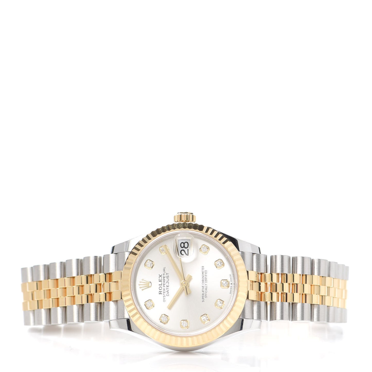 Stainless Steel 18K Yellow Gold Diamond 31mm Oyster Perpetual Datejust Watch Silver 278273
