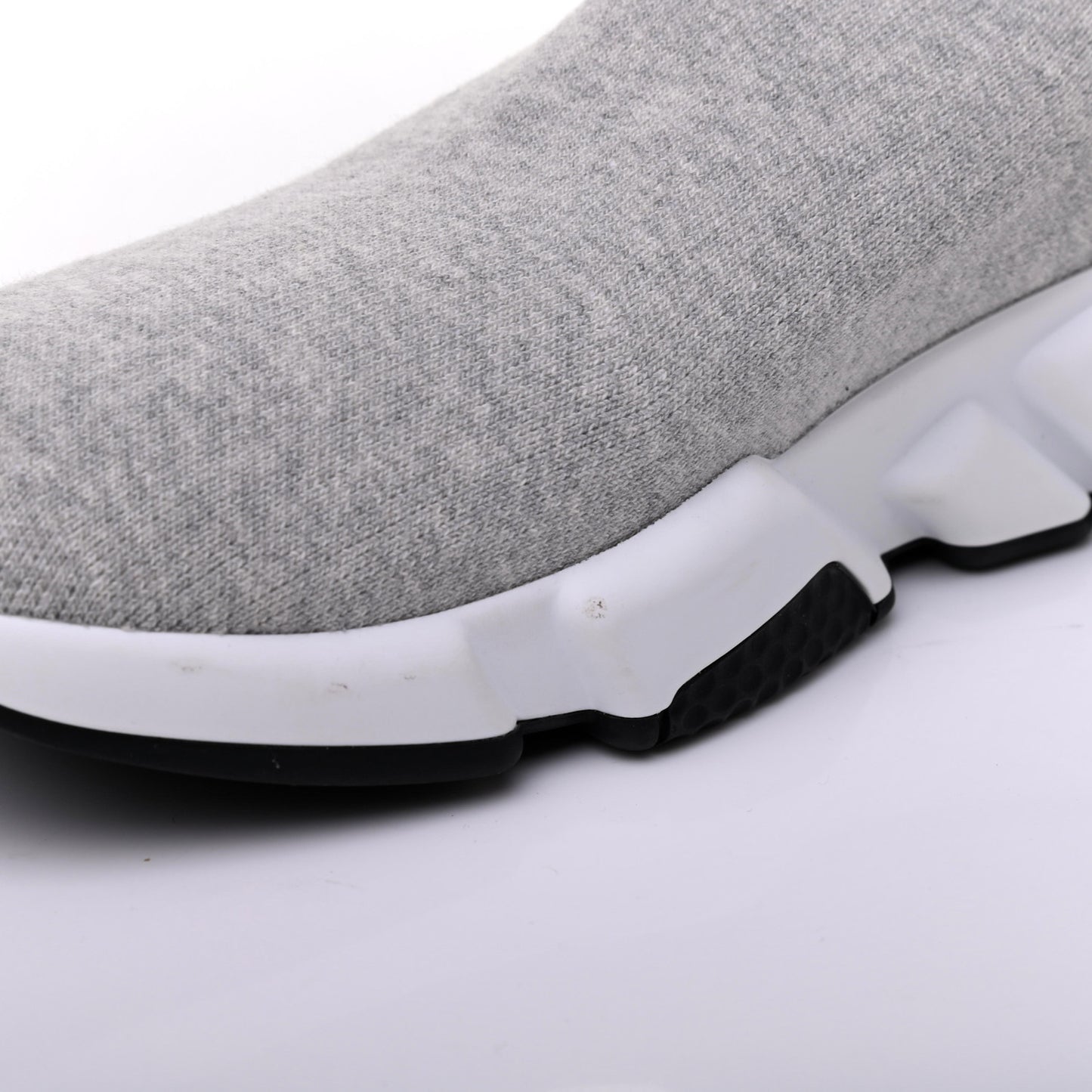 Sweatshirt Knit Bi-Color Sole Mens Speed Sneakers 42 Grey White Black