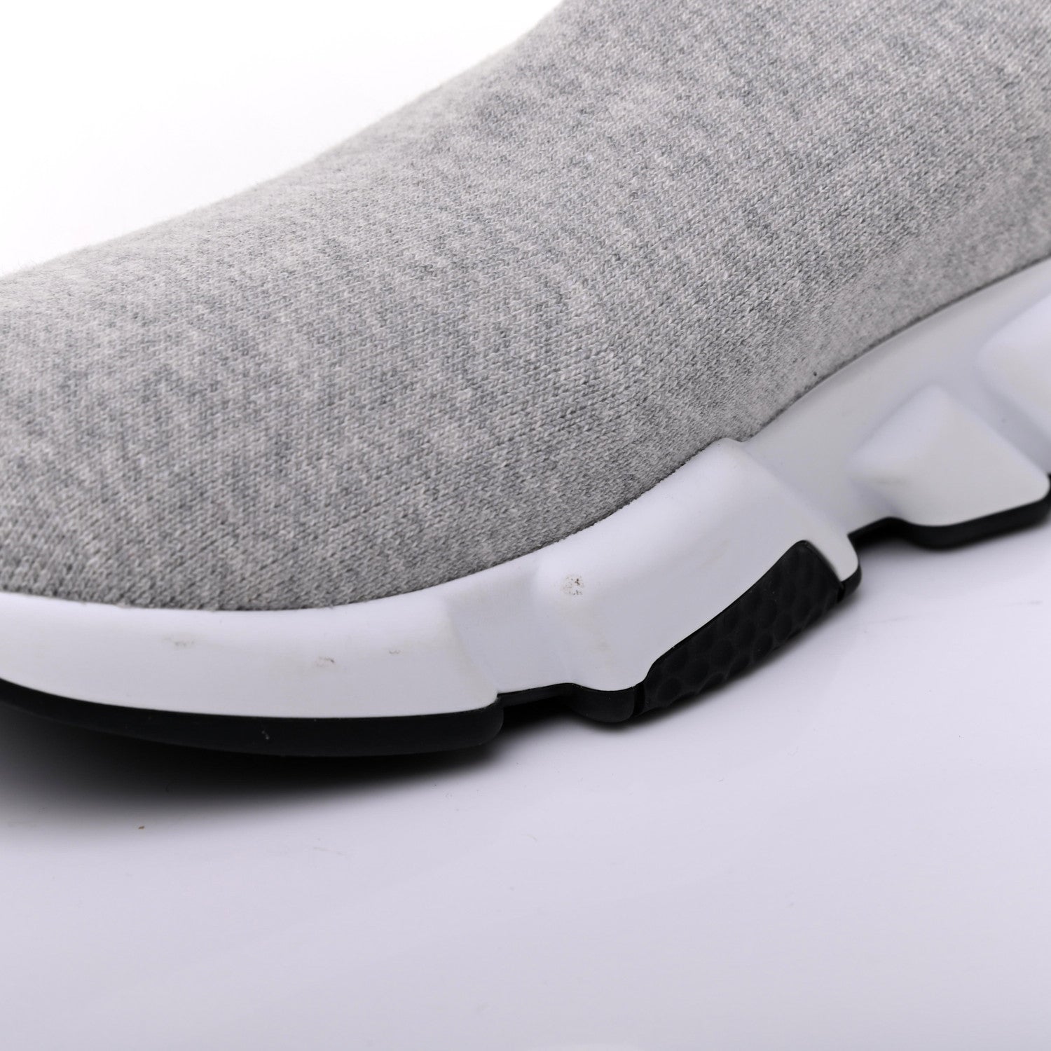 Balenciaga Sweatshirt Knit Bi-Color Sole Mens Speed Sneakers 42 Grey White Black 10 of 11