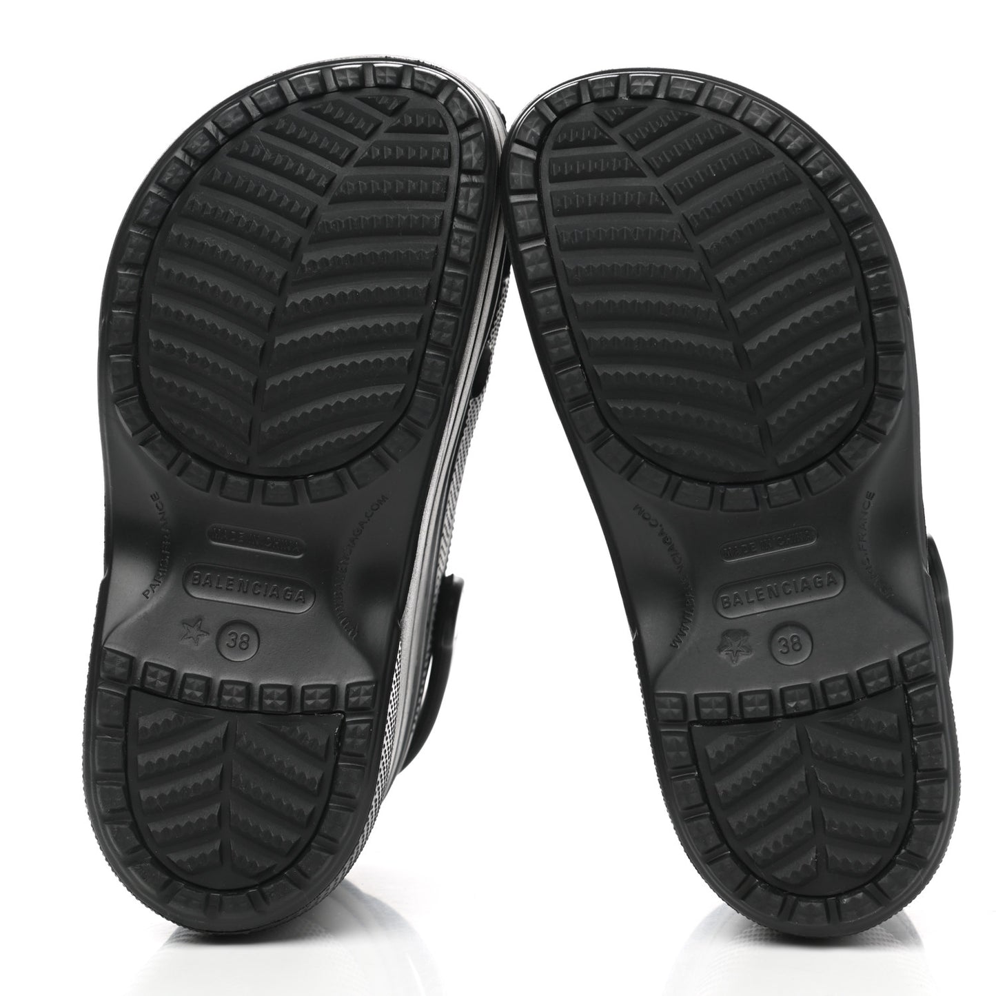X CROCS Rubber Textured Spiked Womens Platform Sandals 38 Black