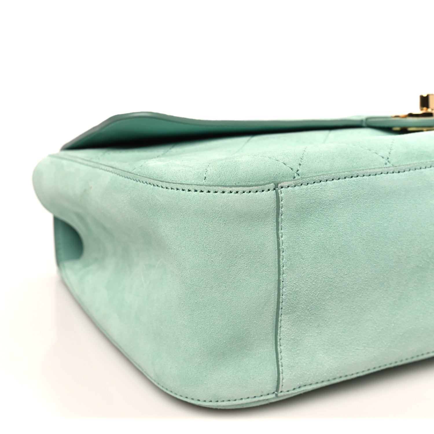 Chanel Suede Calfskin Small Souplissimo Maxi Flap Green 9 of 11