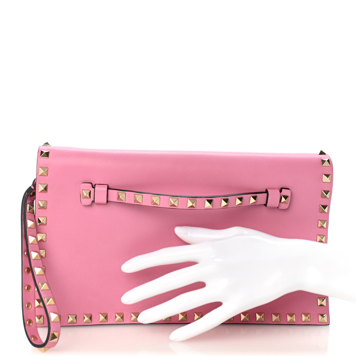 Valentino Garavani Nappa Rockstud Wristlet Clutch Ninphea 4 of 22