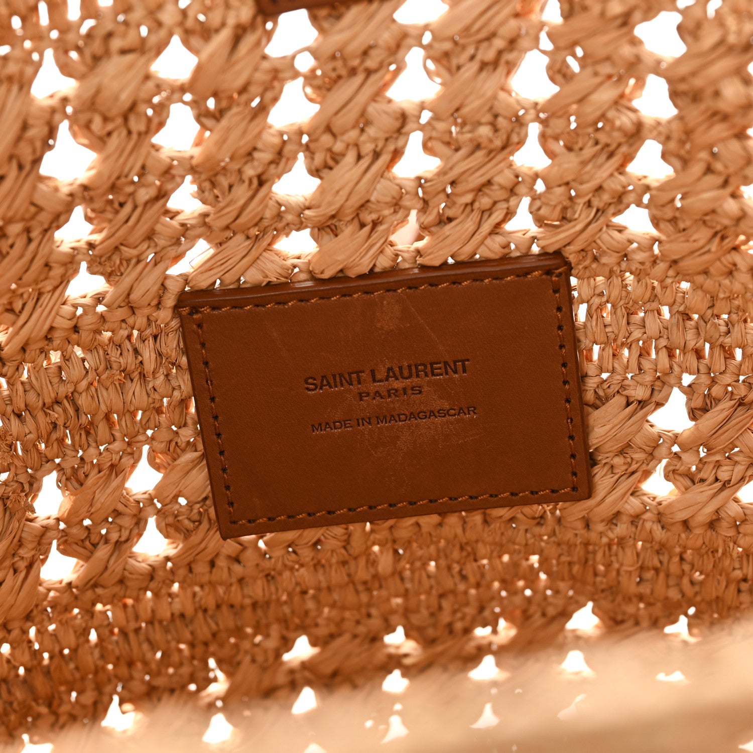 Saint Laurent Raffia Calfskin Small Panier Tote Naturel 6 of 11