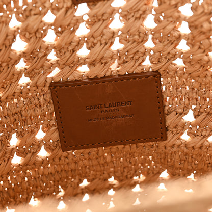 Saint Laurent Raffia Calfskin Small Panier Tote Naturel 6 of 11