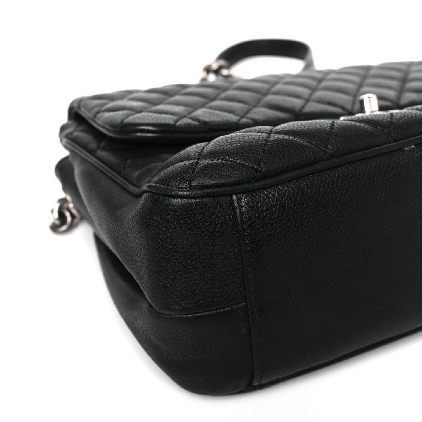 Caviar Quilted Medium Rock In Rome Single Flap Black