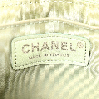 Chanel Tweed Quilted Mini Rectangular Flap Light Green Silver White 6 of 11