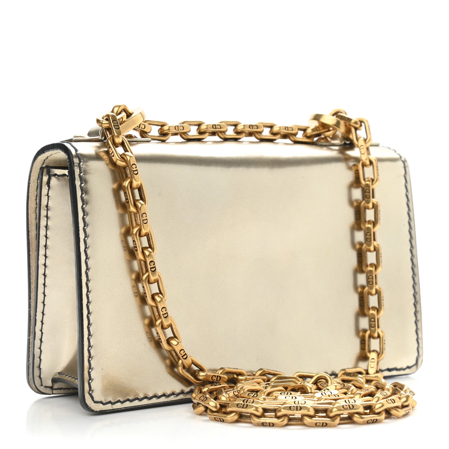 Christian Dior Metallic Calfskin J'Adior Chain Flap Bag Bronze 3 of 9